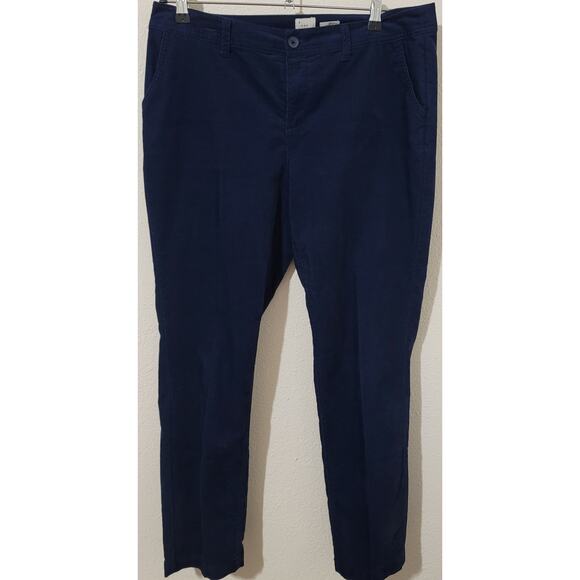 A New Day Blue Corduroy Women's Pants 12 Flat Front Pockets Stretchy Soft - Picture 1 of 4